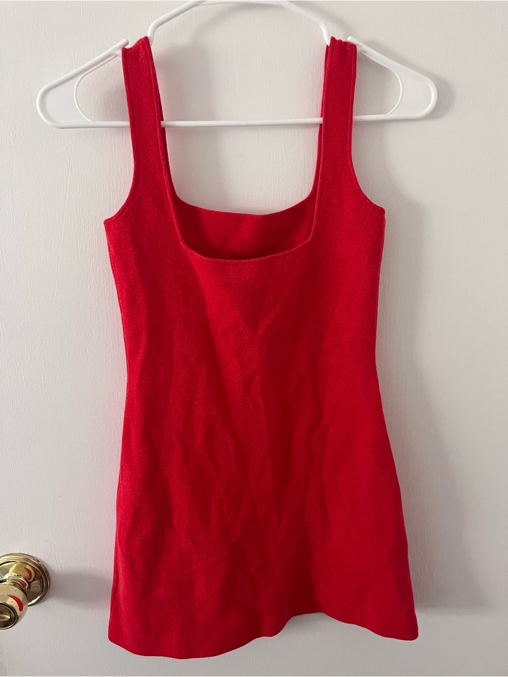 J. Crew Square Neck Mini Sweater Dress Viscose Cotton Knit Red Size XXS BR343 - Picture 6 of 12